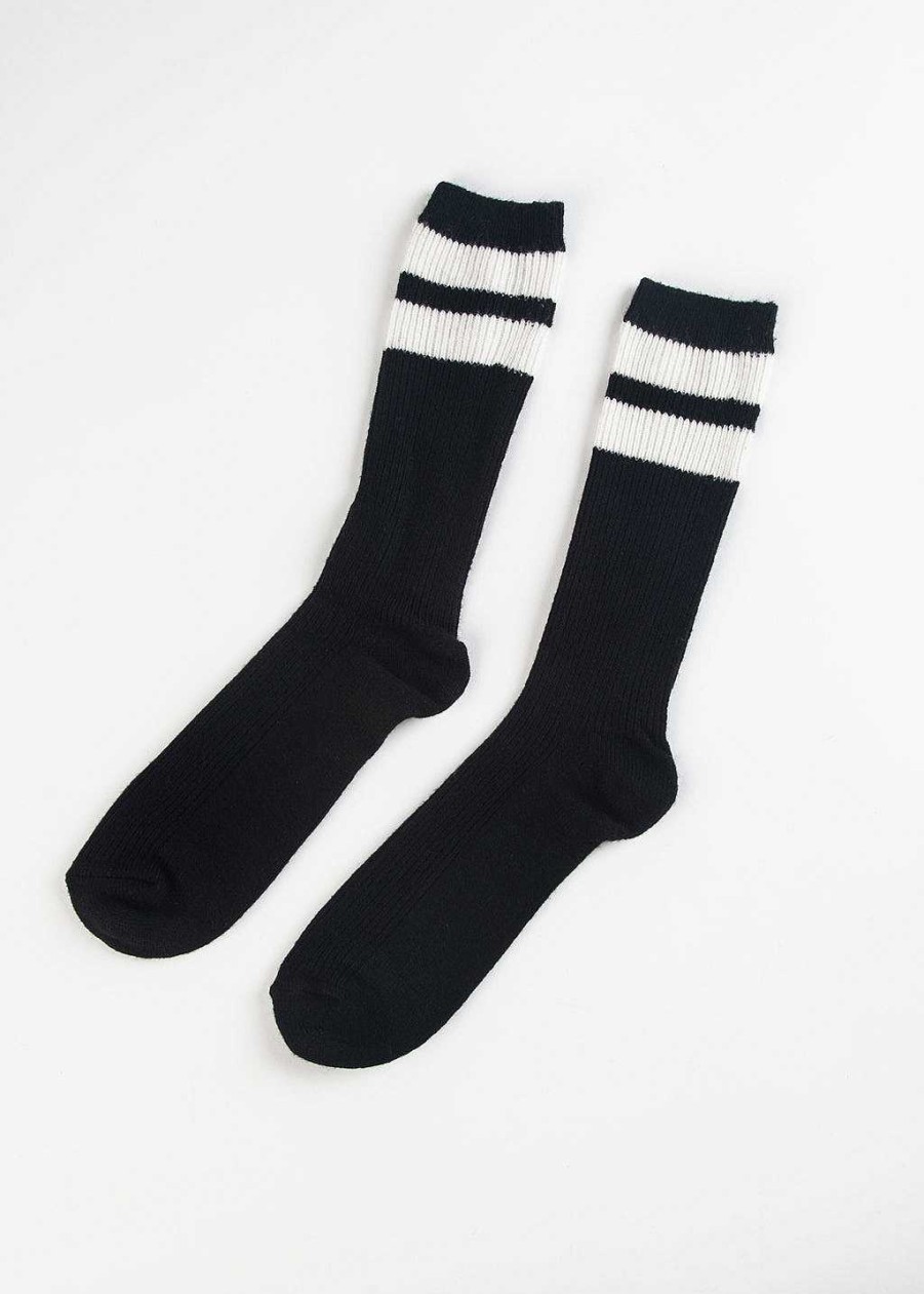 Accessories Le Bon Shoppe | Grandpa Varsity Sock Black