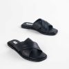 Shoes Inuovo | Flat Crossband Sandal Black Leather