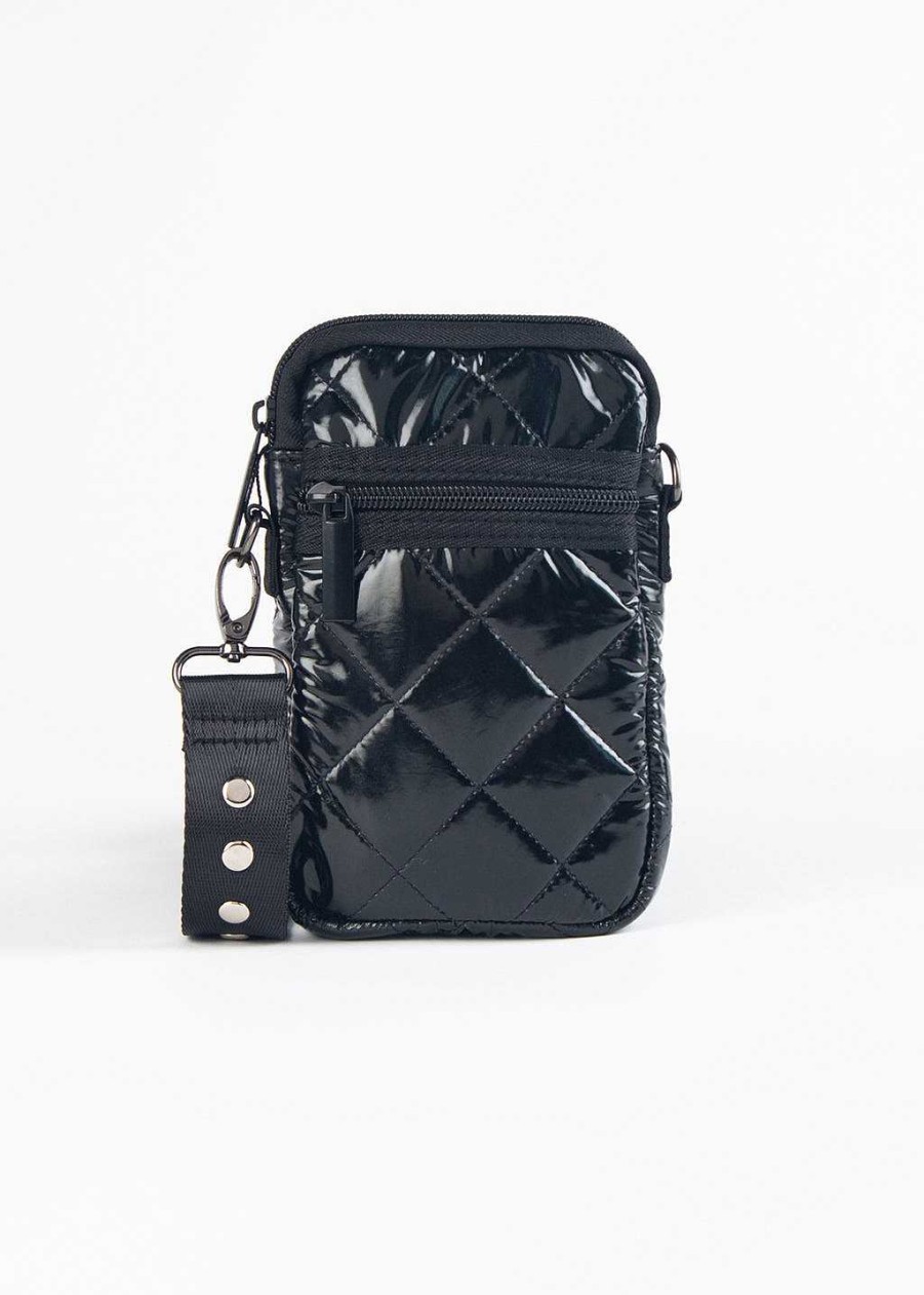 Handbags Haute Shore | Casey-Quilt Cell Phone Crossbody Black