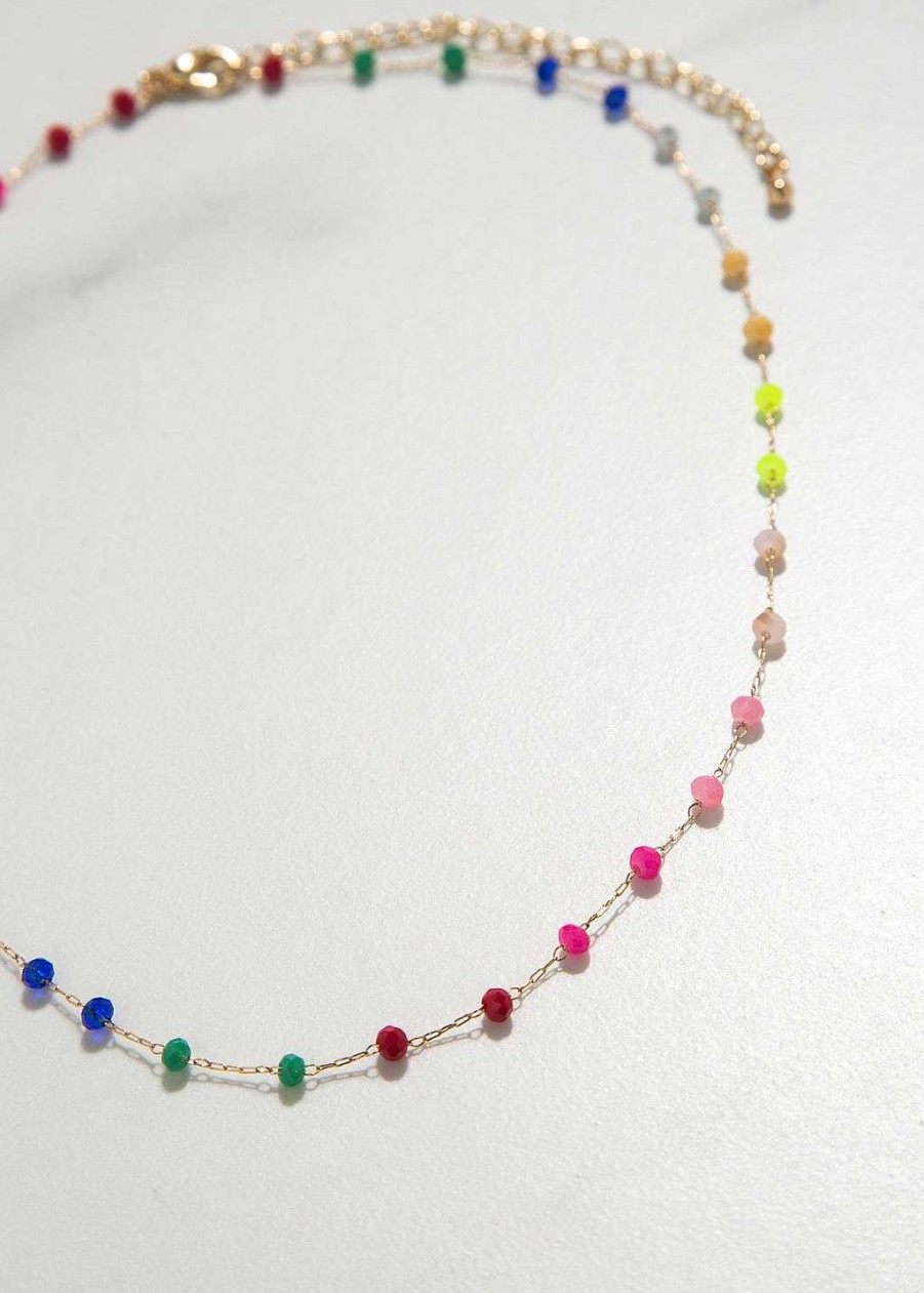 Accessories Armitage Avenue | Delicate Beaded Necklace Pink Multi