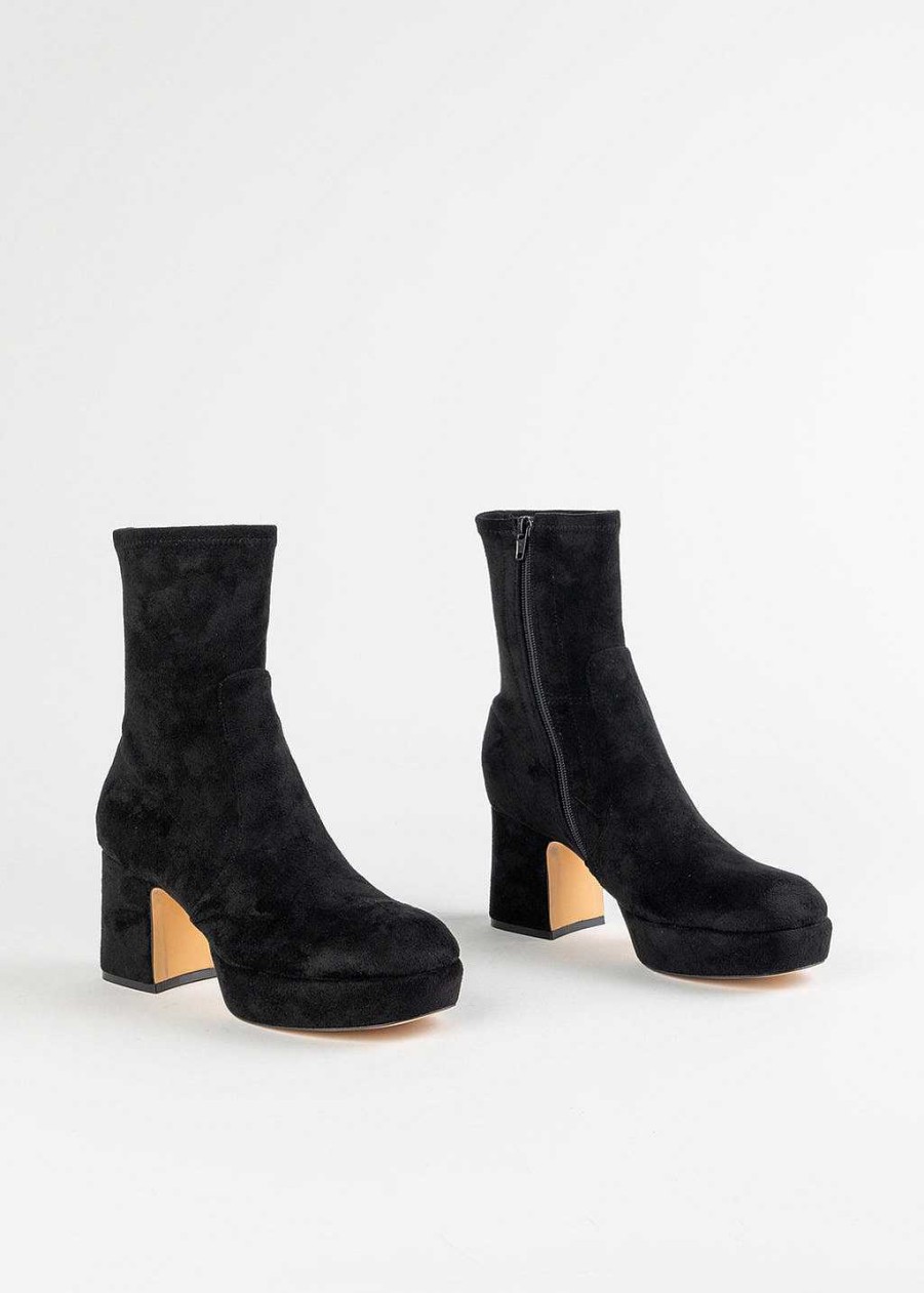 Shoes Silent D | Otto Platform Boot Black Suede