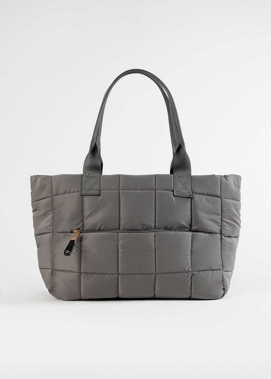 Handbags 42 Gold | Hadley Quilted Tote Grey