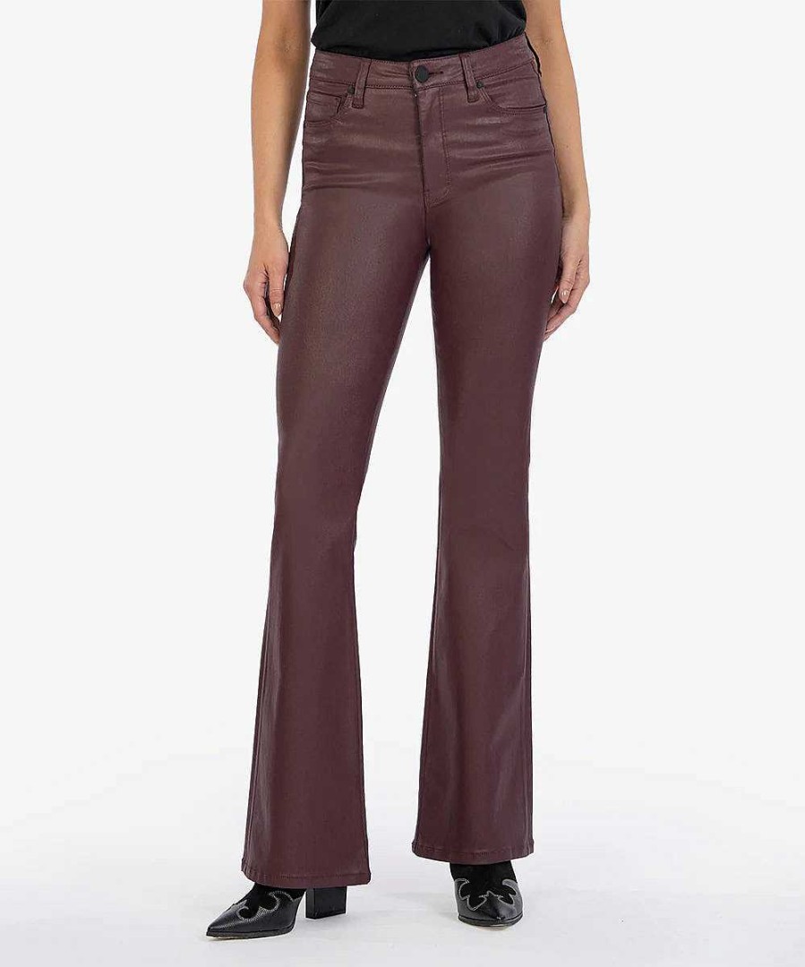 Apparel Kut From The Kloth | Ana Coated Flare Jean Bordeaux