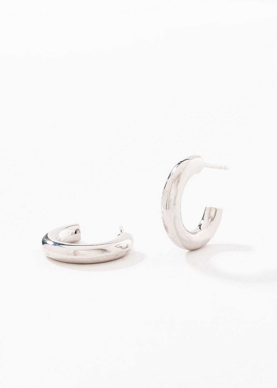 Accessories Armitage Avenue | Thick Hoop Post Silver