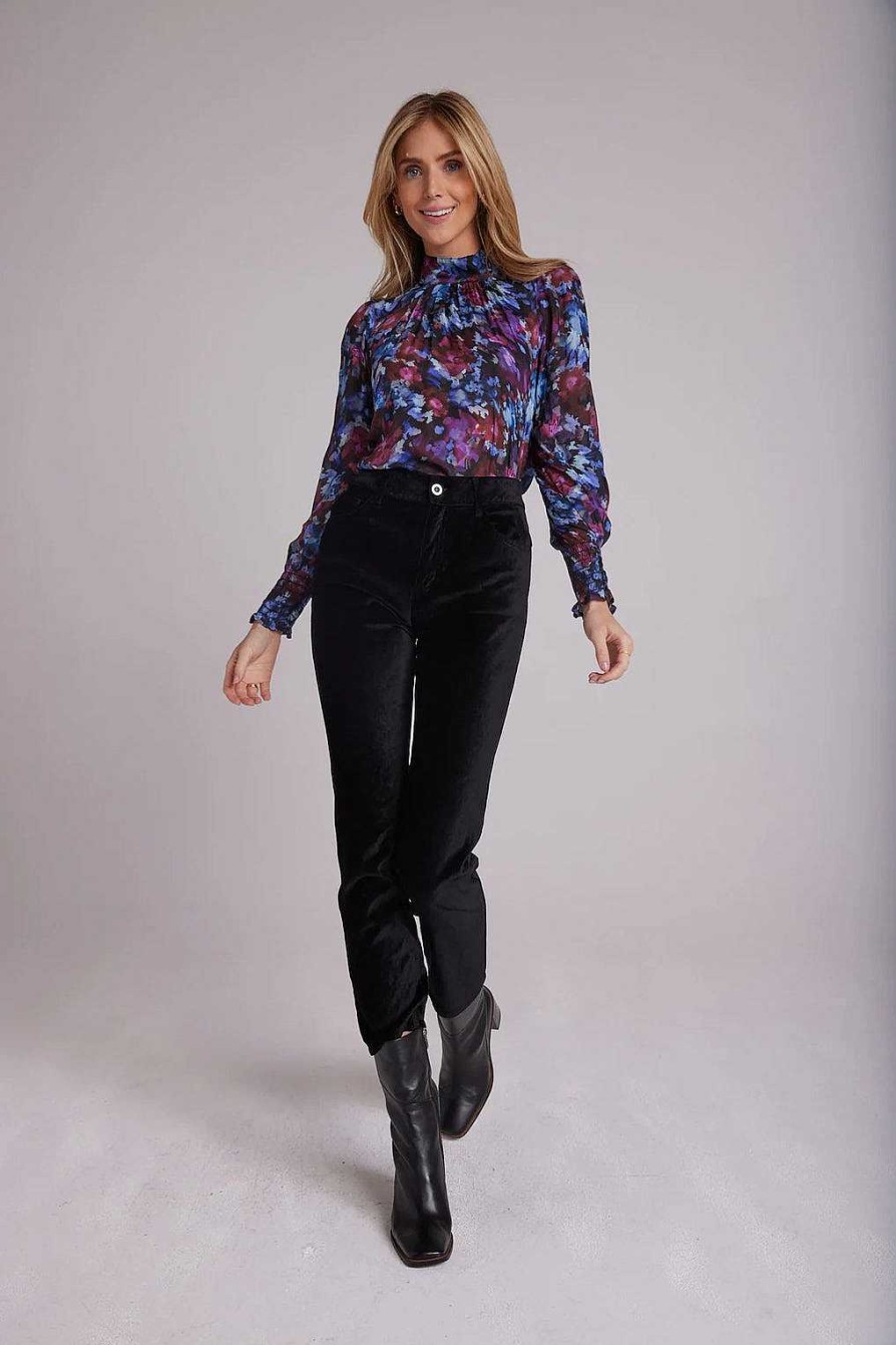 Apparel Bella Dahl | Mock Neck Floral Blouse Xs