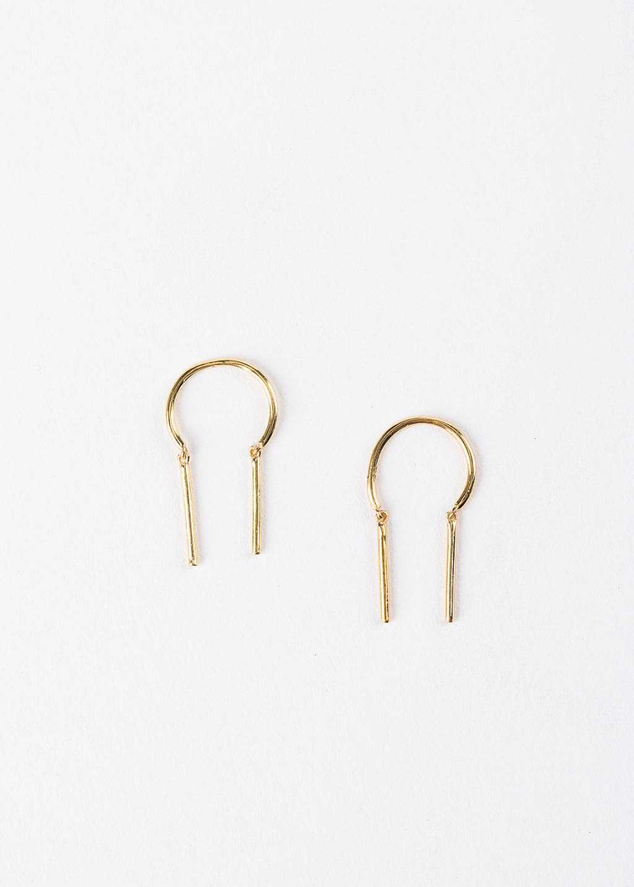 Accessories Armitage Avenue | Threader Bar Earrings Gold