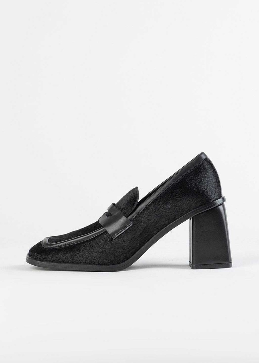 Shoes L'idea by Lori | Heeled Haircalf Loafer Black Haircalf