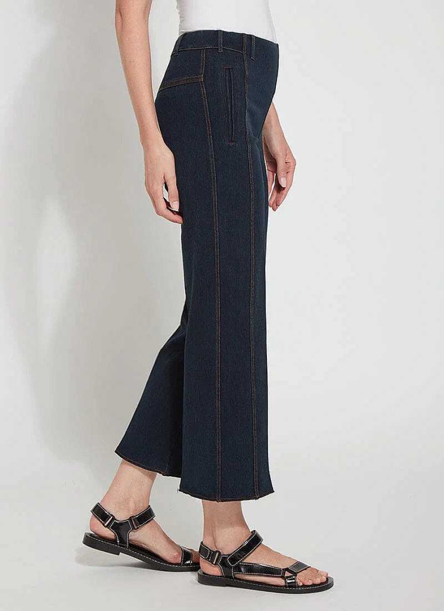 Apparel Lyssé | Payton Wide Leg Cropped Pant Dark Denim