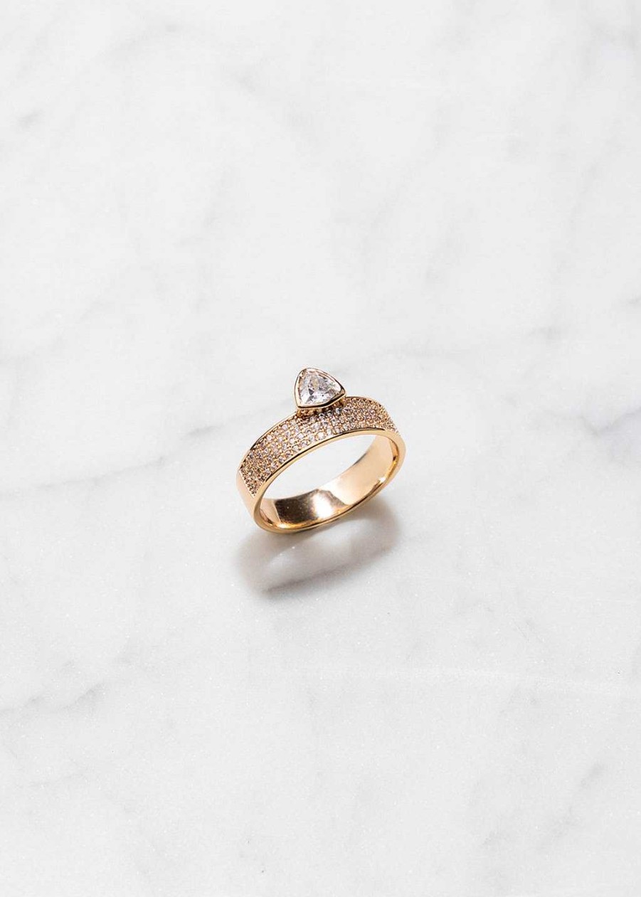 Accessories Lili Claspe | Trillion Pave Cigar Ring Gold