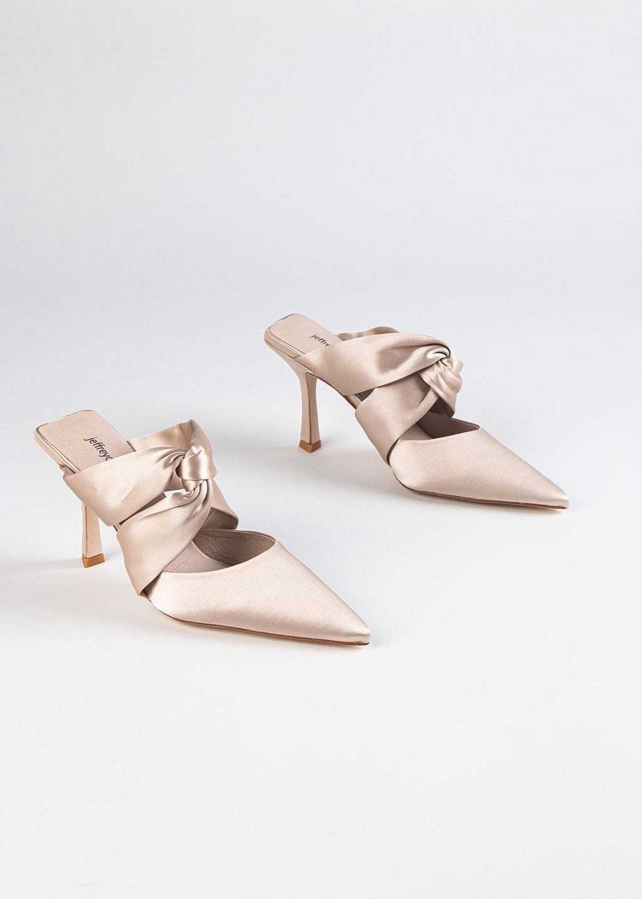 Shoes Jeffrey Campbell | Tied Up Satin Heel Champagne Satin