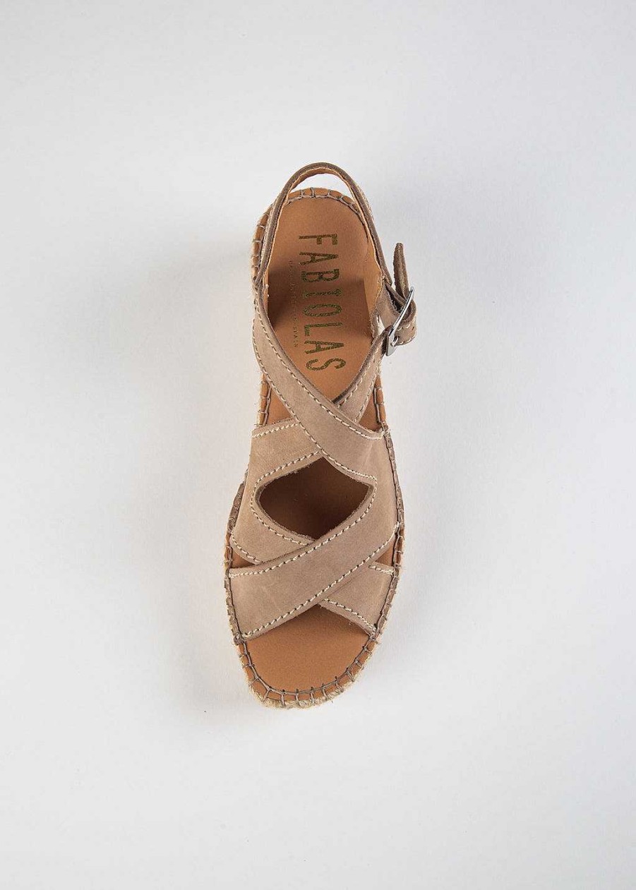 Shoes Fabiolas | Suede Espadrille Wedge Taupe Suede