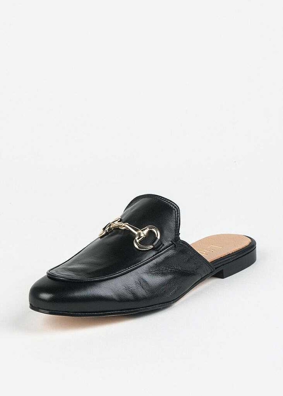 Shoes L'idea by Lori | Leather Mule With Bit Black Leather