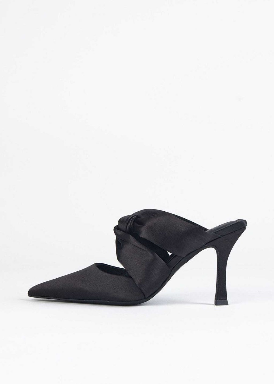 Shoes Jeffrey Campbell | Tied Up Satin Heel Black Satin