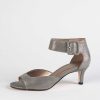 Shoes Pelle Moda | Berlin Kitten Heel Sandal Pewter Suede