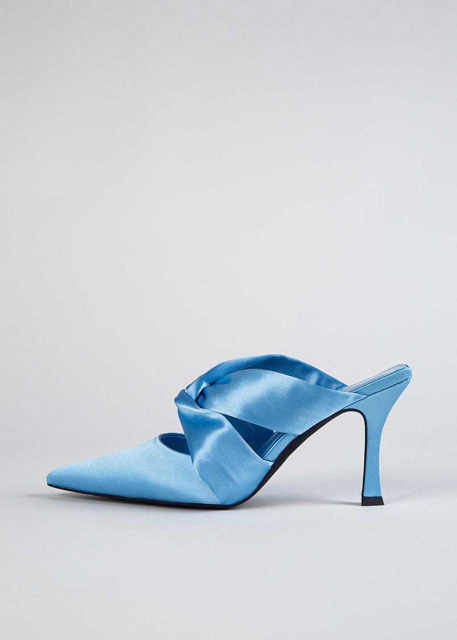 Shoes Jeffrey Campbell | Tied Up Satin Heel Sky Blue Satin