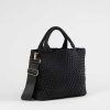 Handbags Ah-Dorned | Lily Woven Tote Black