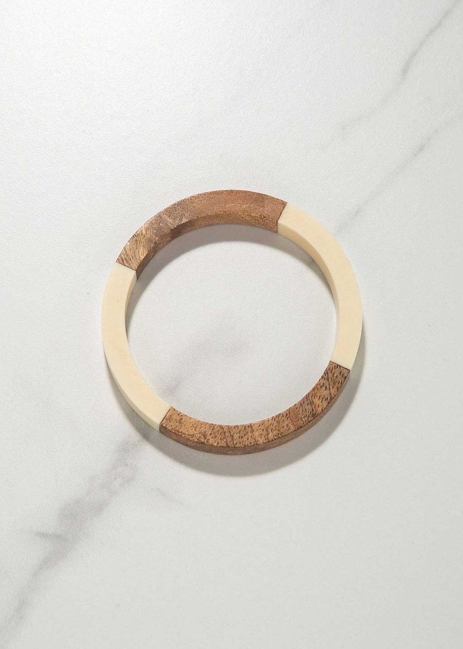 Accessories Armitage Avenue | Wood And Acrylic Bangle Brown