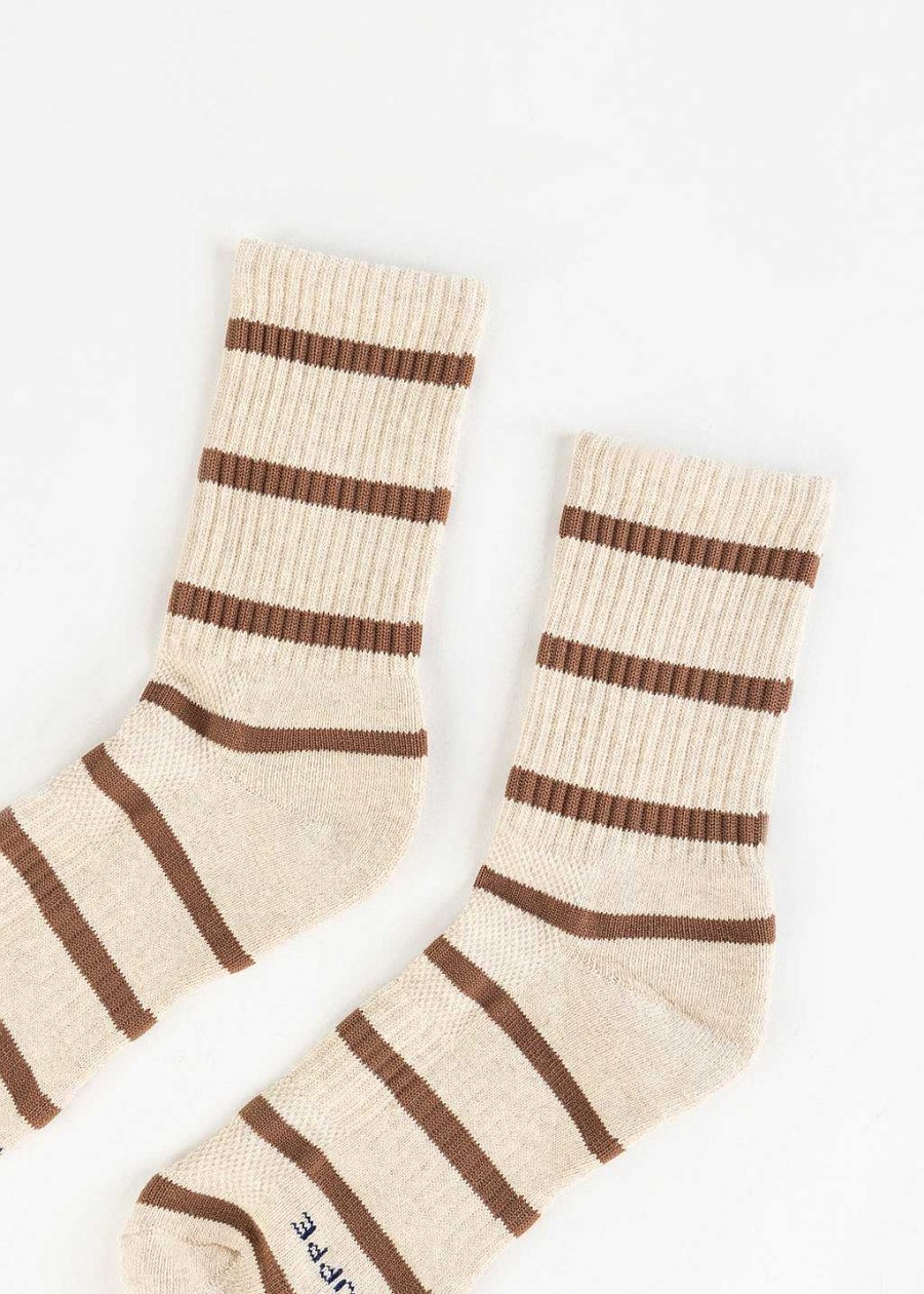 Accessories Le Bon Shoppe | Striped Boyfriend Sock Flax Stripe