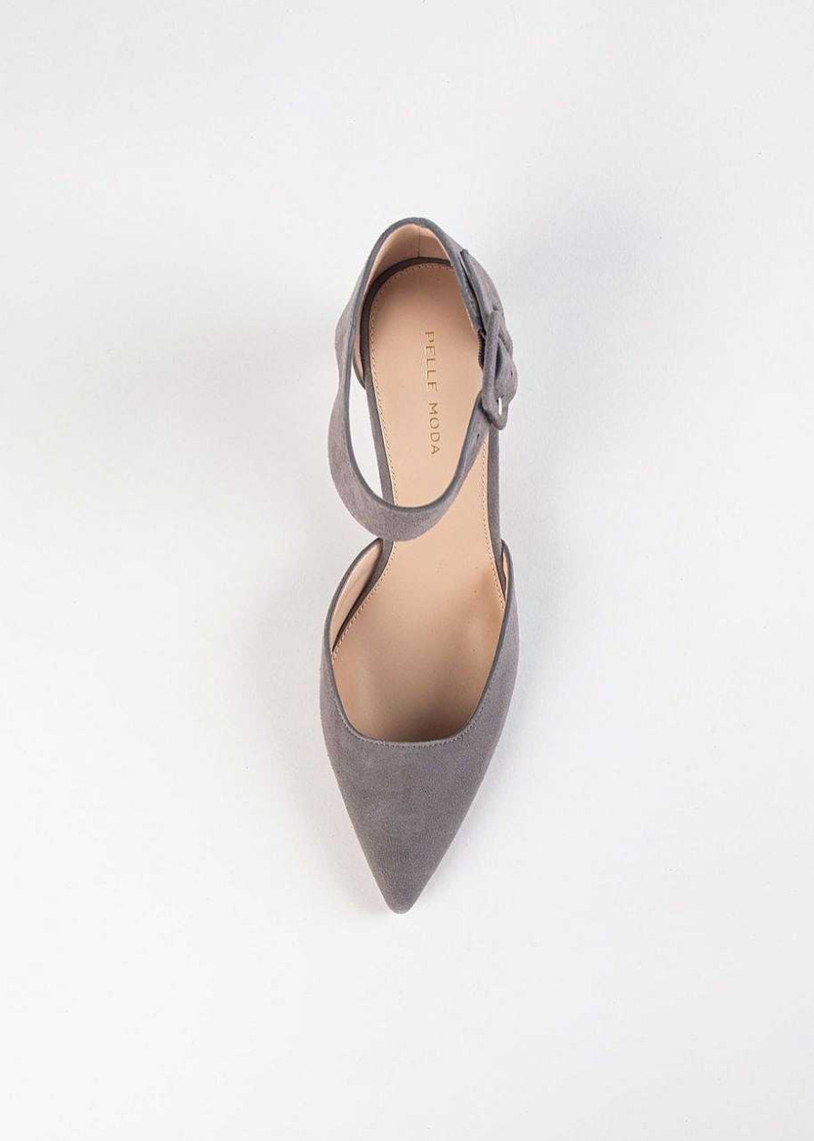 Shoes Pelle Moda | Ciann Pointed Toe Pump Steel Suede