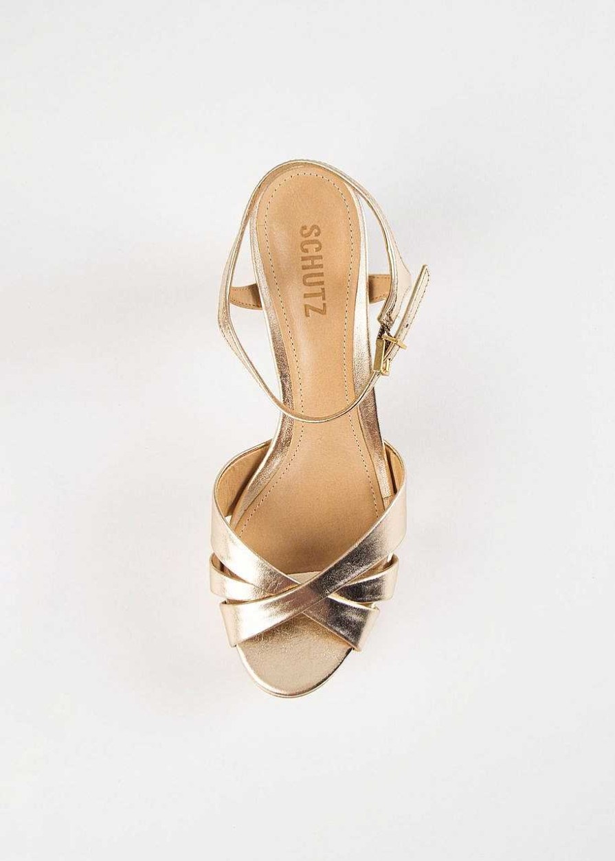 Shoes Schutz | Keefa Platform Sandal Gold Leather