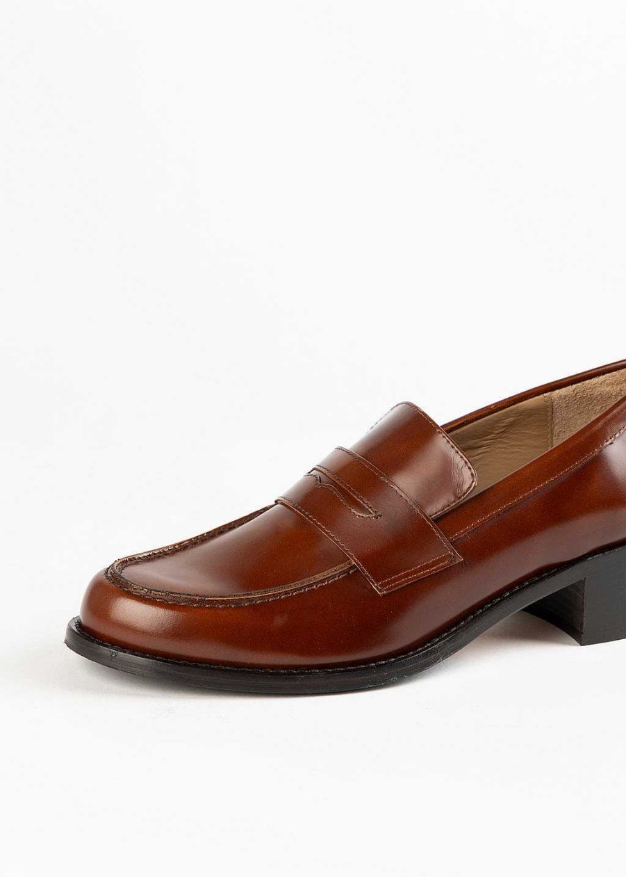 Shoes L'idea by Lori | Heeled Penny Loafer Cognac Leather