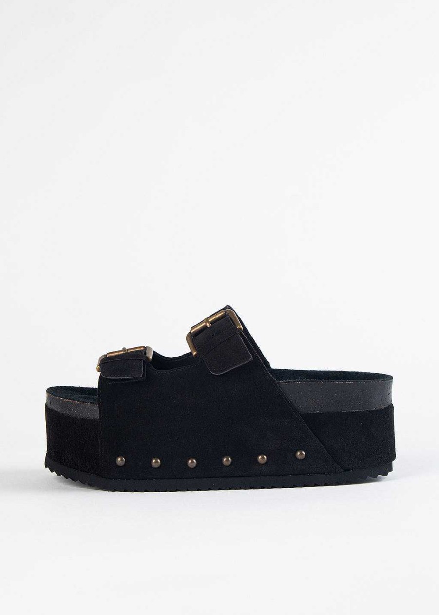 Shoes Intentionally Blank | Cooper-2 Platform Sandal Black Suede