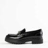 Shoes L'idea by Lori | Leather Loafer With Chain Black Leather