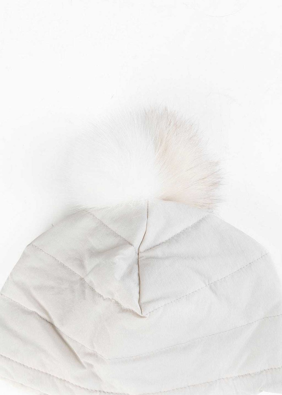 Accessories Mitchies | Nylon Beanie With Fur Pom One Size