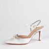 Shoes L'idea by Lori | Jeweled Slingback Pump White Satin