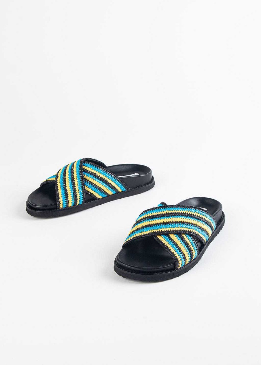 Shoes Inuovo | Raffia Slide Sandal Black