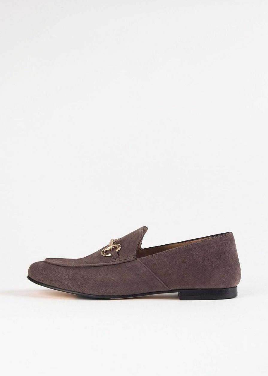 Shoes L'idea by Lori | Loafer With Bit Dark Taupe Suede