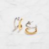 Accessories Sahira Jewelry Design | Gisela Two Tone Hoop Silver