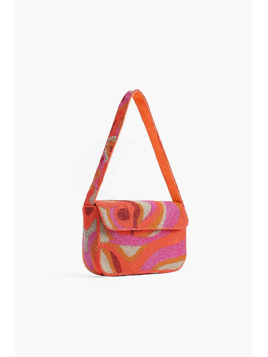 Handbags Armitage Avenue | Golden Poppy Embellished Shoulder Bag Orange Multi