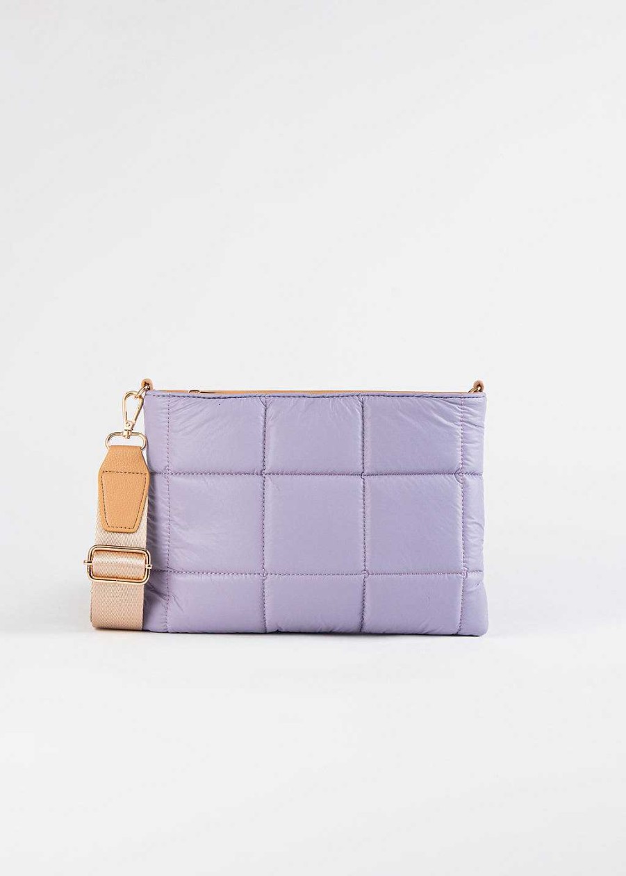 Handbags Chinese Laundry | Quilted Nylon Crossbody Lilac