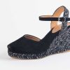 Shoes L'idea by Lori | Neire Suede Wedge Espadrille Black Suede