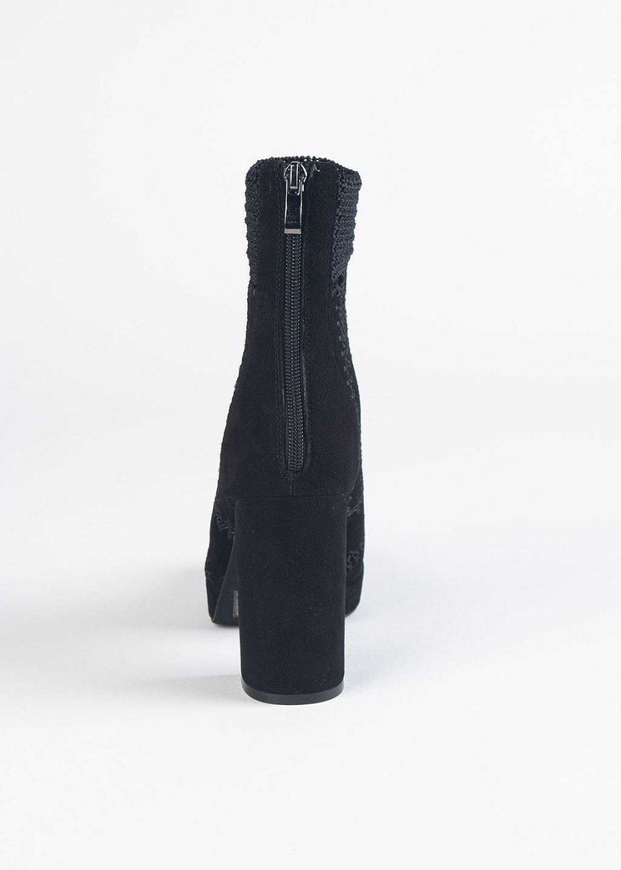 Shoes Silent D | Yasmin Platform Boot Black Suede