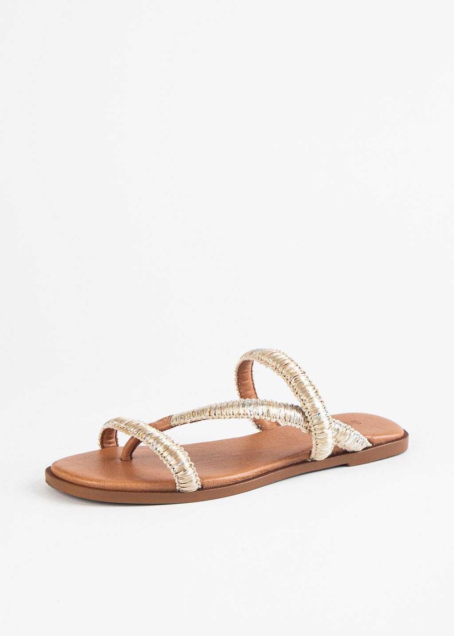 Shoes Inuovo | Flat Thong Sandal Gold