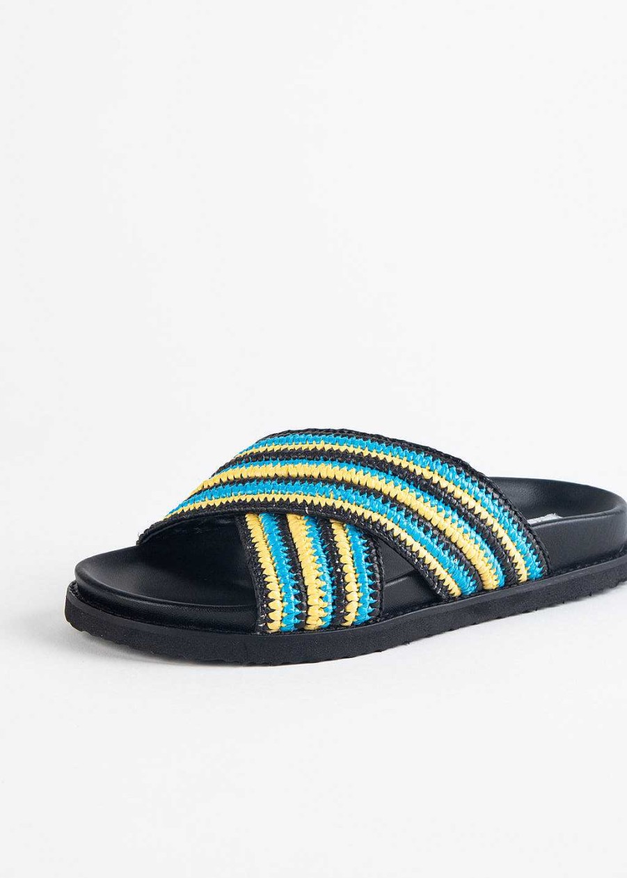 Shoes Inuovo | Raffia Slide Sandal Black