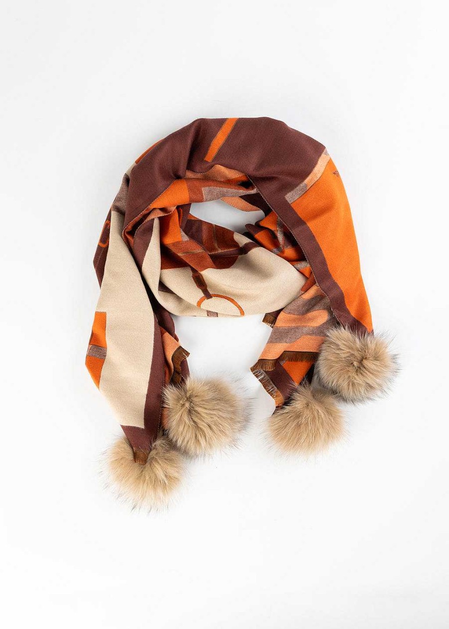 Accessories Mitchies | Equestrian Knit Scarf Brown