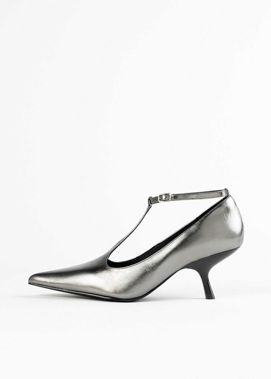 Shoes Jeffrey Campbell | Invent T-Strap Pump Pewter