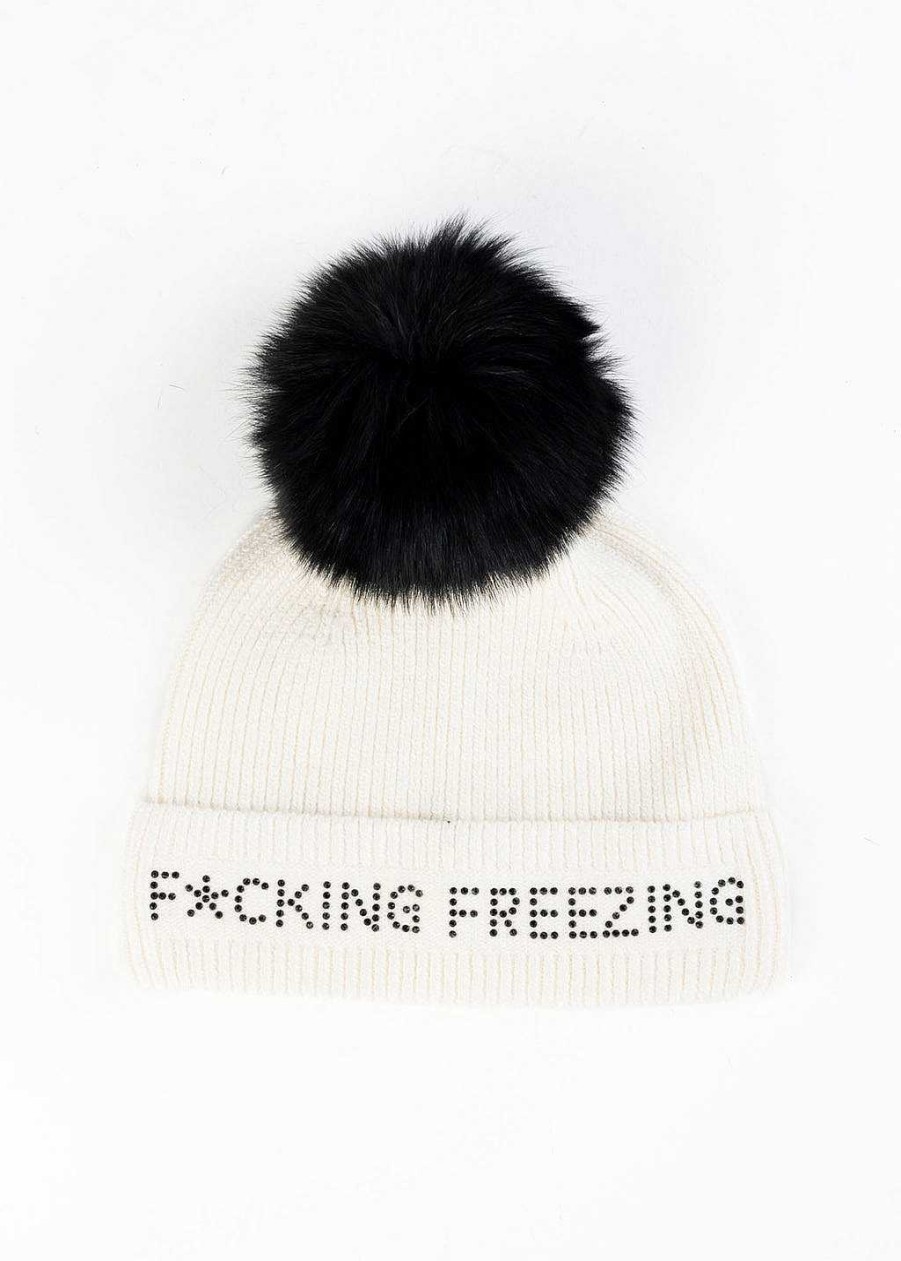 Accessories Mitchies | F*Cking Freezing Beanie White