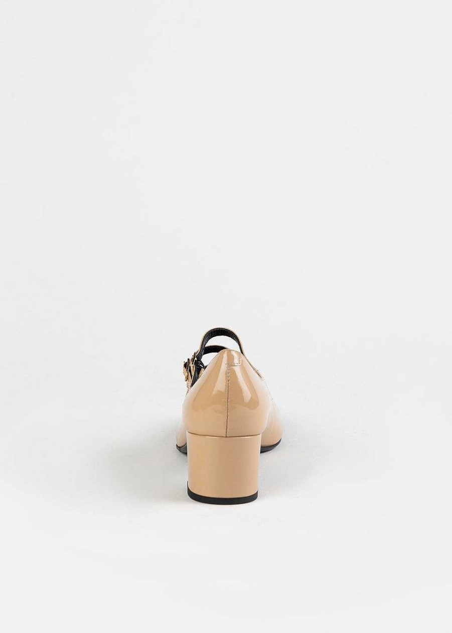 Shoes Fabio Rusconi | Triple Strap Mary Jane Beige Patent