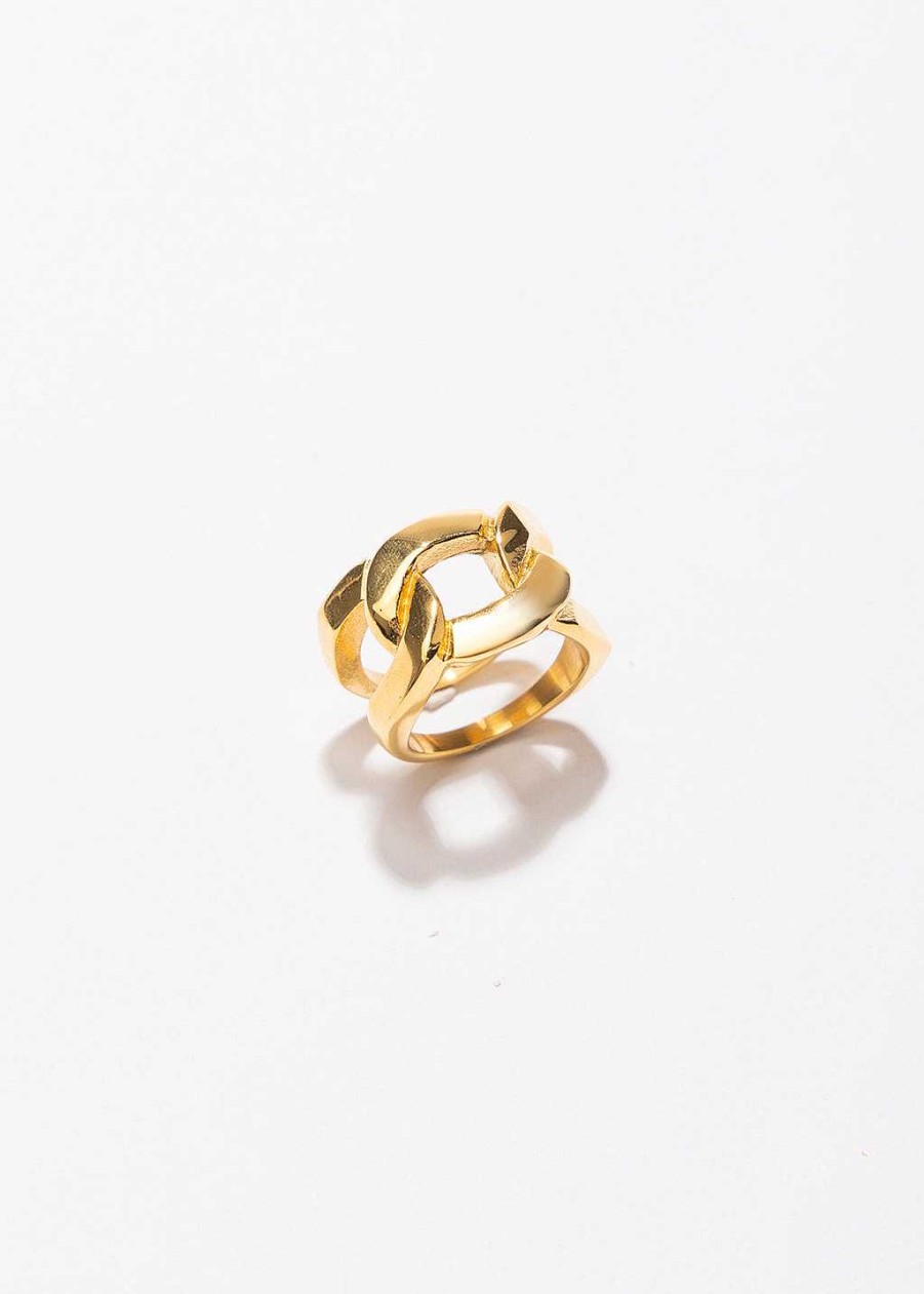 Accessories Sahira Jewelry Design | Mika Oversized Chain Ring Gold