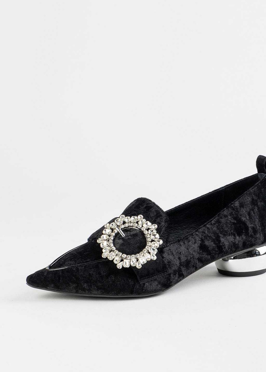 Shoes Jeffrey Campbell | Viona Velvet Flat Black