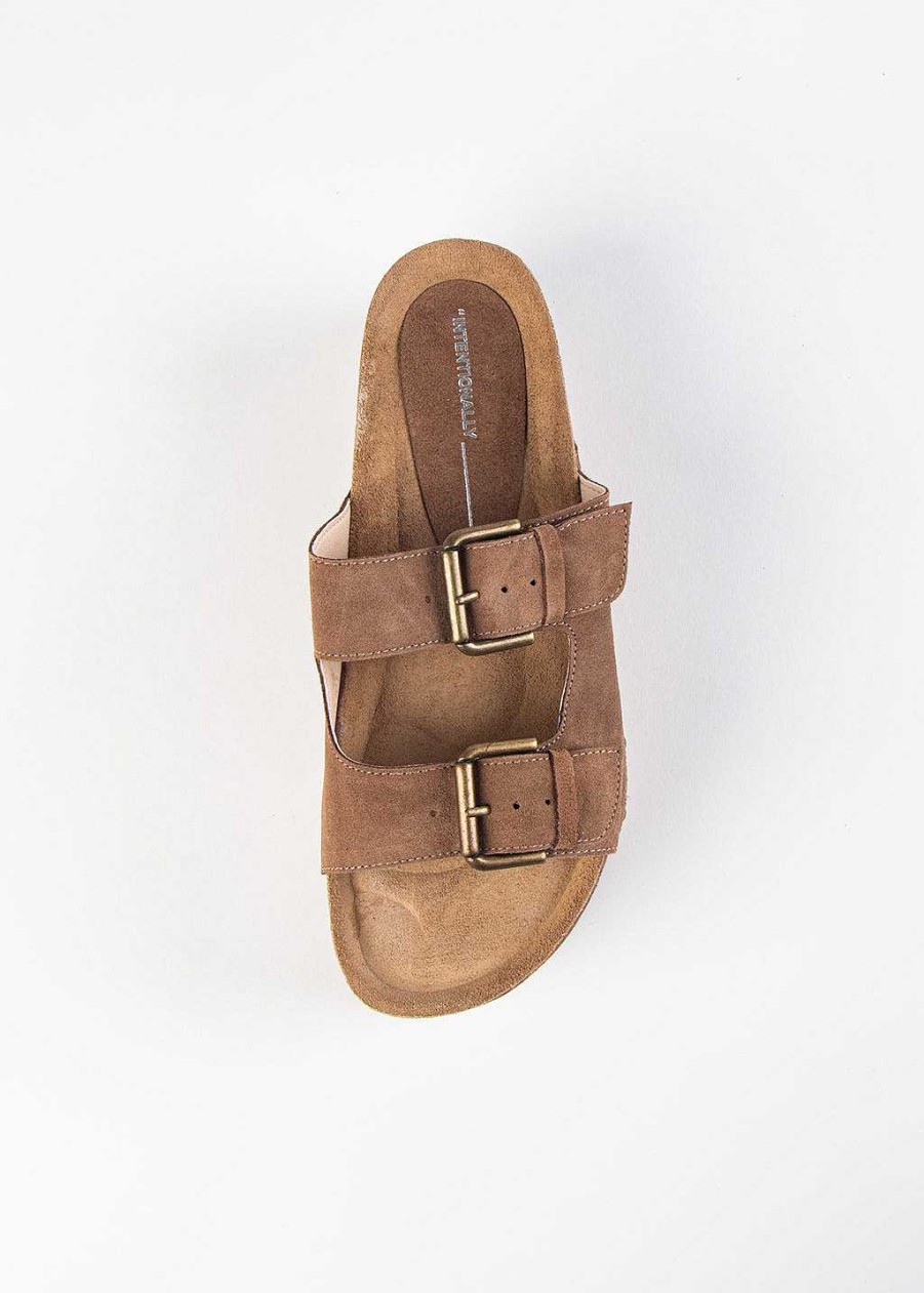 Shoes Intentionally Blank | Cooper-2 Platform Sandal Taupe Suede