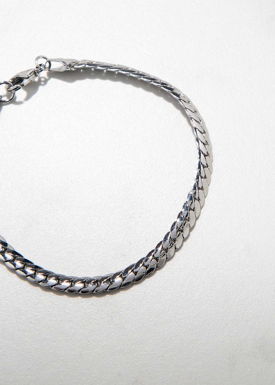 Accessories Armitage Avenue | Flat Chain Bracelet Silver