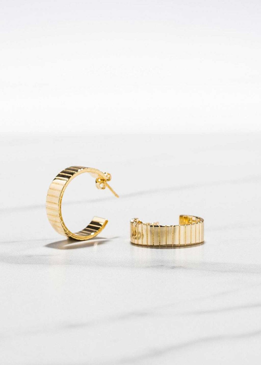 Accessories Armitage Avenue | Wide Hoops Gold