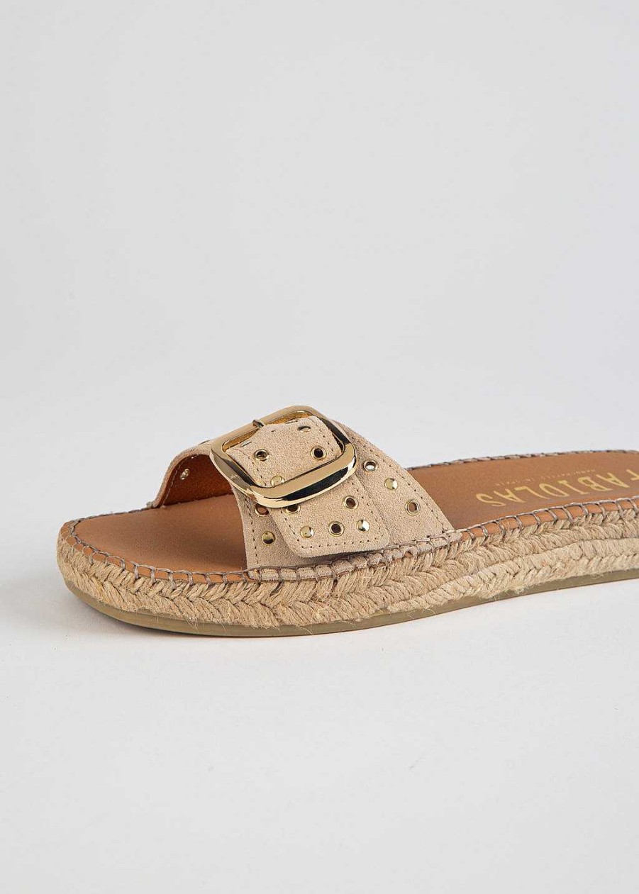 Shoes Fabiolas | Espadrille Slide With Buckle Sand Suede