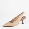 Shoes Fabio Rusconi | Leather Slingback With Fur Lining Stucco Leather