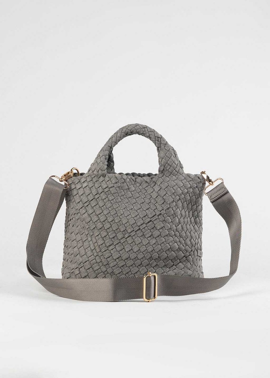 Handbags Ah-Dorned | Linda Woven Tote Grey